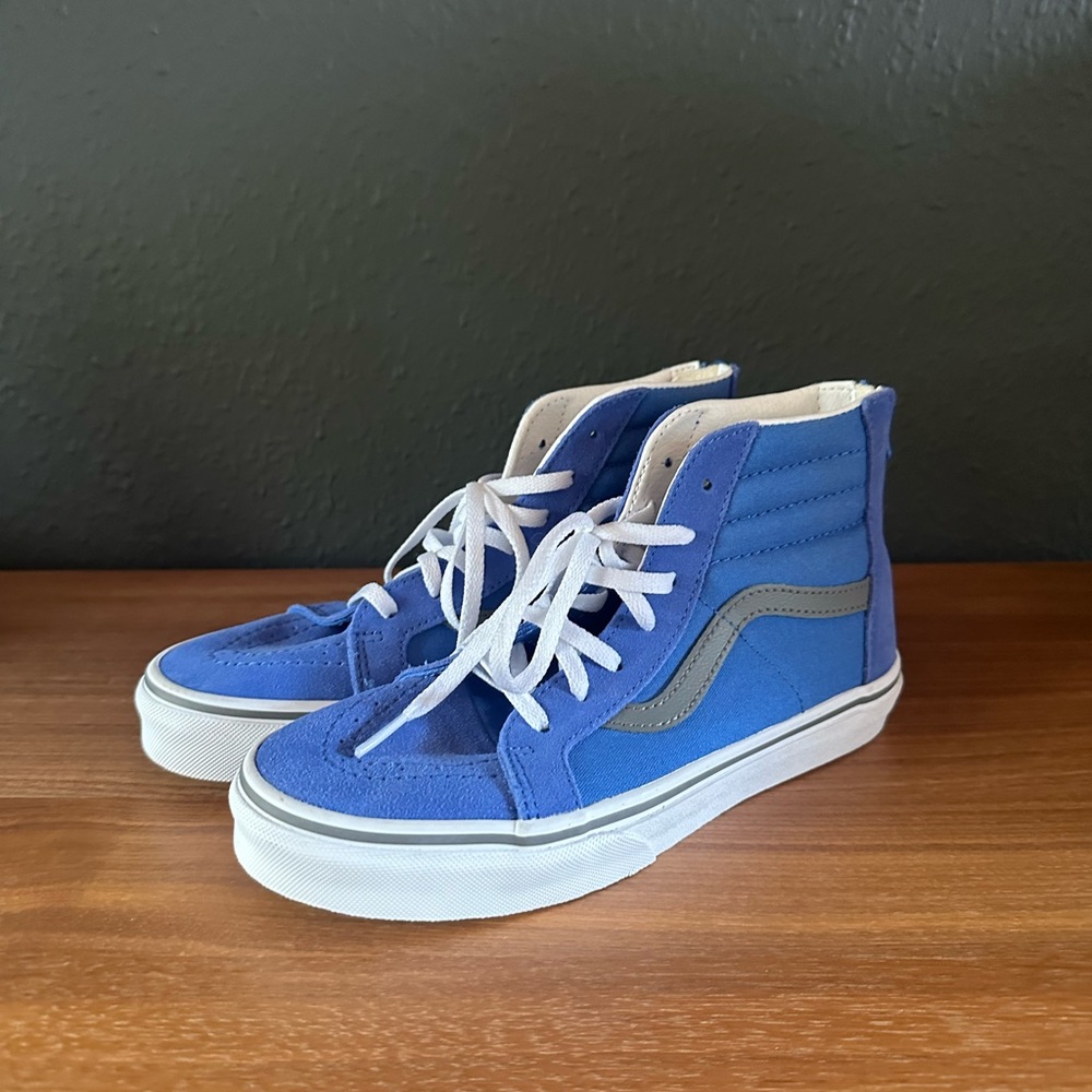 Vans Blue and Gray High-Top Sneakers